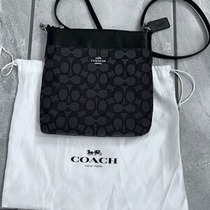 Coach Signature Black and Gray Shoulder Bag
